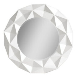 Orsina White High Gloss Pu Wall Mirror, Easy To Clean Bedroom Wall Mirror, High-Quality Antique Mirror - thumbnail 2