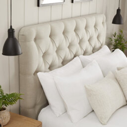 The Furniture Market Chesterfield Button 6Ft Super King Size Storage Ottoman Bed Natural Linen Fabric - thumbnail 4