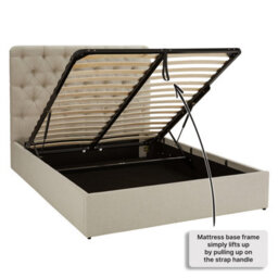 The Furniture Market Chesterfield Button 6Ft Super King Size Storage Ottoman Bed Natural Linen Fabric - thumbnail 5