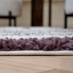 The Rugs Moodi Shaggy Grey/purple Smokeberry Rug Runner Striped Thick High Pile For Living Rooms, Bedrooms, Hallways, Kitchens - thumbnail 5