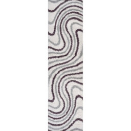 The Rugs Moodi Shaggy Grey/purple Smokeberry Rug Runner Striped Thick High Pile For Living Rooms, Bedrooms, Hallways, Kitchens - thumbnail 9