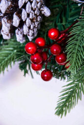 Christmas Tree World 50Cm Decorated Mixed Pine Wreath With Red Green & Black Baubles - thumbnail 8