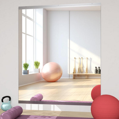 Cassilando 2Pcs Sleek Wall Mirror -Mounted Gym Mirror Set 143.5X60Cm/56.49X23.62In Tempered Glass - image 1