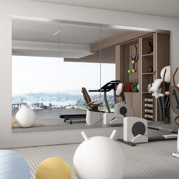 Cassilando 2Pcs Sleek Wall Mirror -Mounted Gym Mirror Set 143.5X60Cm/56.49X23.62In Tempered Glass - thumbnail 5