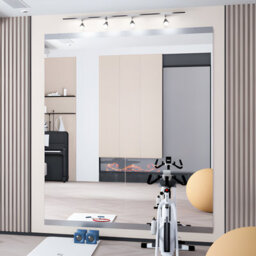 Cassilando 2Pcs Sleek Wall Mirror -Mounted Gym Mirror Set 143.5X60Cm/56.49X23.62In Tempered Glass - thumbnail 4