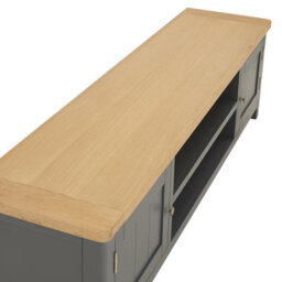 The Furniture Market Marbury Slate Grey Painted Extra Large Widescreen Tv Unit Stand Up To 80 Tv Size - thumbnail 6