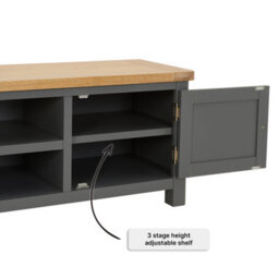 The Furniture Market Marbury Slate Grey Painted Extra Large Widescreen Tv Unit Stand Up To 80 Tv Size - thumbnail 5