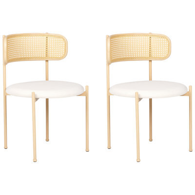Beliani Set Of 2 Dining Chairs Andover Metal Light Beige - image 1