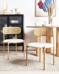 Beliani Set Of 2 Dining Chairs Andover Metal Light Beige - thumbnail 2
