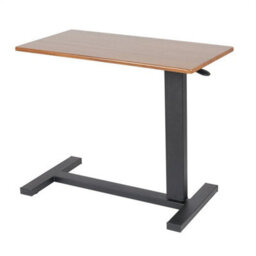 Heavy Duty C Shaped Mobile Table Sofa Over Bed Side Nightstand W/ Casters, Brown - thumbnail 5