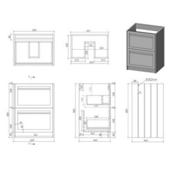 Royal Bathrooms Royal Bathroom Elmore 600mm Matt Green Freestanding Countertop Bathroom Vanity Unit 2 Drawer With Nova Basin - thumbnail 8