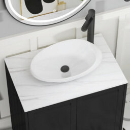 Royal Bathrooms Royal Bathroom Elmore 600mm Matt Green Freestanding Countertop Bathroom Vanity Unit 2 Drawer With Nova Basin - thumbnail 4