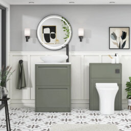 Royal Bathrooms Royal Bathroom Elmore 600mm Matt Green Freestanding Countertop Bathroom Vanity Unit 2 Drawer With Nova Basin - thumbnail 5