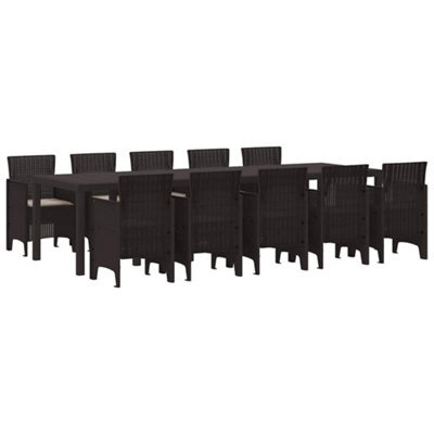 Berkfield Modern Garden Dining Set 11 Pcs Brown And Taupe Poly Rattan
