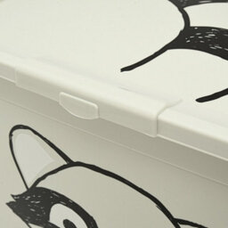 B2C Toy Storage Box Tub Lid Kids Bedroom Organizer Pastel Cute Animal Chest Bin White Racoon 30L - thumbnail 3