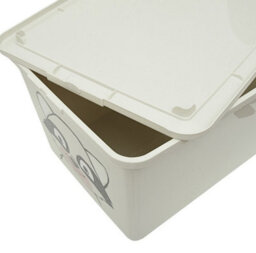 B2C Toy Storage Box Tub Lid Kids Bedroom Organizer Pastel Cute Animal Chest Bin White Racoon 30L - thumbnail 8