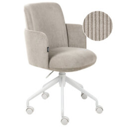 Beliani Office Chair Dryden Corduroy Taupe - thumbnail 1