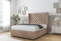 "Sloomy Dior Mink Naples Divan Bed Base No Drawers With 54"" Wingback Headboard 5' King" - thumbnail 3