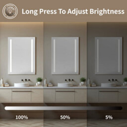 Sline 500X700mm Wall Mounted Metal Bathroom Mirror Cabinet With White Lights And Shaver Socket Ip44 - thumbnail 3