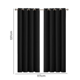 Marlow Blackout Curtains Window Curtain Draperies Pair Eyelet Bedroom Decor - thumbnail 2