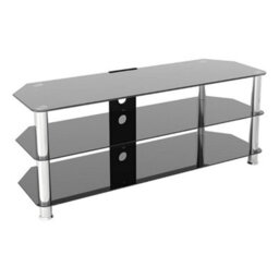 "Avf Classic 1.25M Glass Tv Stand With Cable Management, For Tvs Up To 60"" - Black/chrome" - thumbnail 7