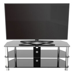 "Avf Classic 1.25M Glass Tv Stand With Cable Management, For Tvs Up To 60"" - Black/chrome" - thumbnail 5