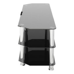 "Avf Classic 1.25M Glass Tv Stand With Cable Management, For Tvs Up To 60"" - Black/chrome" - thumbnail 3