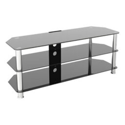 "Avf Classic 1.25M Glass Tv Stand With Cable Management, For Tvs Up To 60"" - Black/chrome"