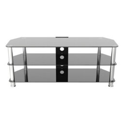 "Avf Classic 1.25M Glass Tv Stand With Cable Management, For Tvs Up To 60"" - Black/chrome" - thumbnail 2