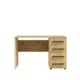 Arte Maxione 01 Desk 120Cm - Oak Artisan, Warm Four-Drawer Home Office Desk - thumbnail 3