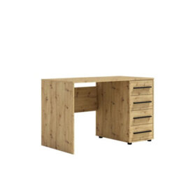 Arte Maxione 01 Desk 120Cm - Oak Artisan, Warm Four-Drawer Home Office Desk - thumbnail 2