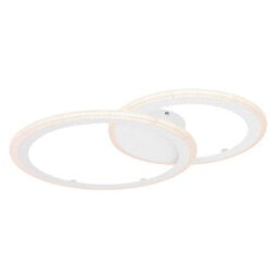 Luminosa Lighting Luminosa Fenna Integrated Led Semi Flush Ceiling Light White 2X Led Dimmable 3000-6000K Remote Control - thumbnail 1