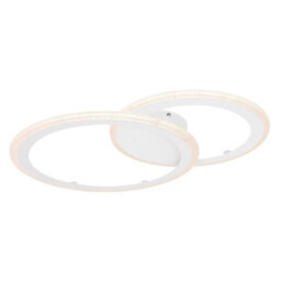 Luminosa Lighting Luminosa Fenna Integrated Led Semi Flush Ceiling Light White 2X Led Dimmable 3000-6000K Remote Control