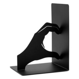 CKB Ltd Heart Hands Silhouette Bookend Set For Shelf Display (Black) - thumbnail 2