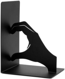 CKB Ltd Heart Hands Silhouette Bookend Set For Shelf Display (Black) - thumbnail 3