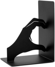 CKB Ltd Heart Hands Silhouette Bookend Set For Shelf Display (Black) - thumbnail 4