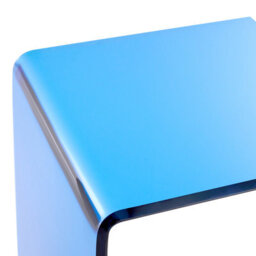 Beliani Side Table Lourdes Tempered Glass Blue - thumbnail 5