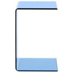 Beliani Side Table Lourdes Tempered Glass Blue - thumbnail 4