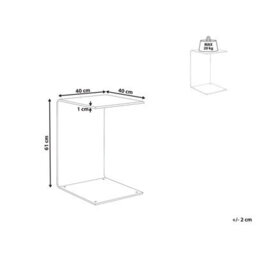 Beliani Side Table Lourdes Tempered Glass Blue - thumbnail 3
