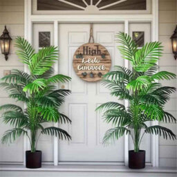 2Pcs Artificial Areca Palm Trees 24 Leaves, Realistic Indoor Decoration