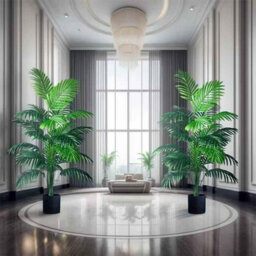 2Pcs Artificial Areca Palm Trees 24 Leaves, Realistic Indoor Decoration - thumbnail 4