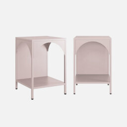 Sweeek - Set Of 2 Bedside Tables Industrial-Style Steel Pink 35X35X52 Cm - Soho