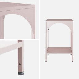 Sweeek - Set Of 2 Bedside Tables Industrial-Style Steel Pink 35X35X52 Cm - Soho - thumbnail 6