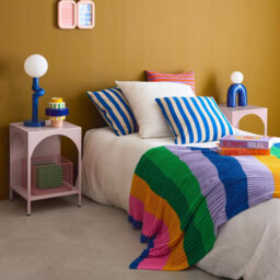Sweeek - Set Of 2 Bedside Tables Industrial-Style Steel Pink 35X35X52 Cm - Soho - thumbnail 7