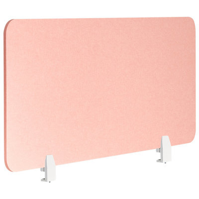 Beliani Desk Screen Split Peach Pink - image 1