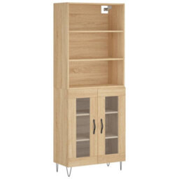 Berkfield Highboard Sonoma Oak 69.5X34X180 Cm Engineered Wood - thumbnail 2