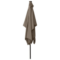 Berkfield Parasol With Leds And Steel Pole Taupe 2X3 M - thumbnail 6