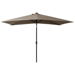 Berkfield Parasol With Leds And Steel Pole Taupe 2X3 M - thumbnail 3