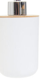 Orsina Subtle White Soap Dispenser With Bamboo Fibre Body,  Liquid Soap Pump For Hand Wash, Moisturizer Dispenser - thumbnail 6
