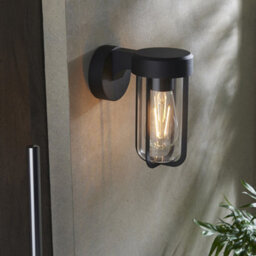Luminosa Lighting Luminosa Benevento Outdoor Wall Lamp Matt Black Finish & Clear Glass Ip44 - thumbnail 2